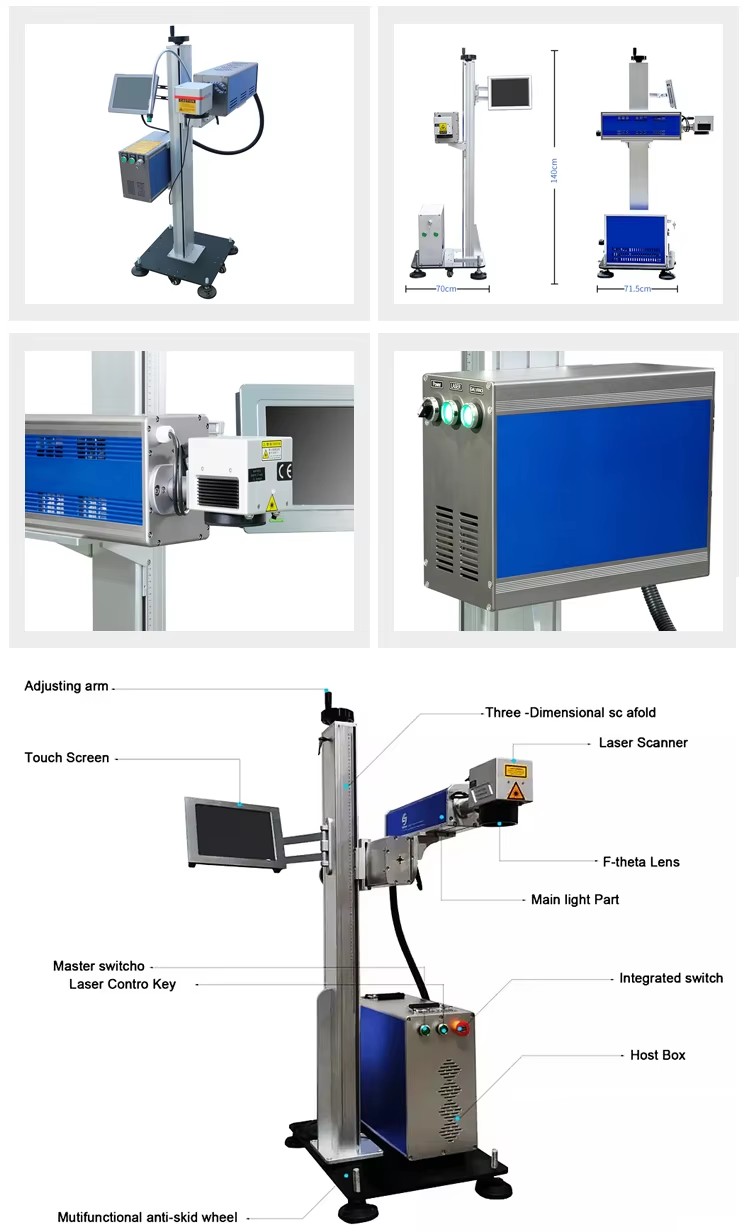 CO2 Flying Laser Marking Machine XY/COF-30/40/50/60W